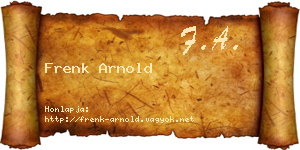 Frenk Arnold névjegykártya