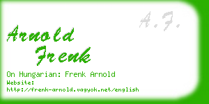 arnold frenk business card